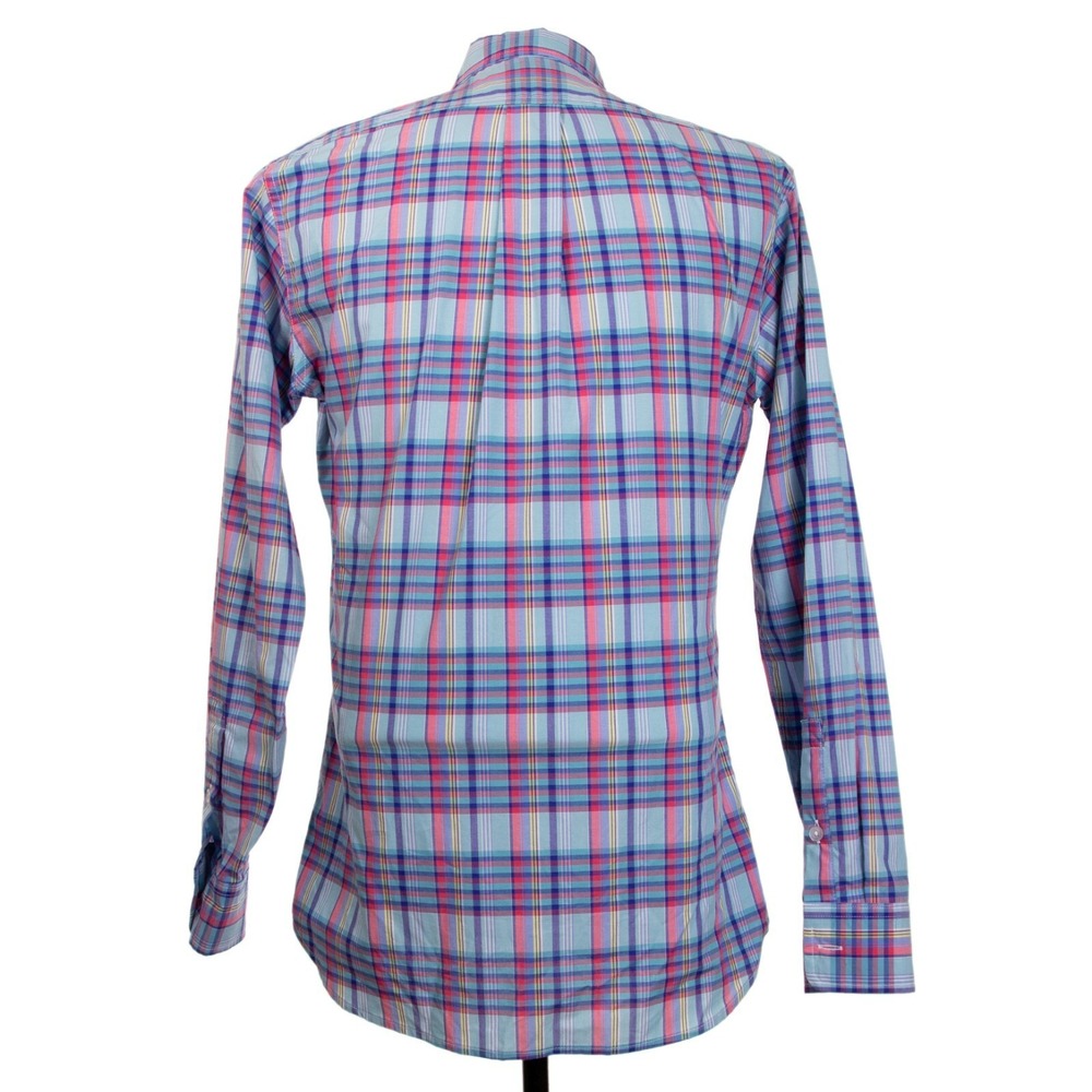 NWT Collared Greens Mens S Teal Blue Plaid LS Button‎ Front Shirt $98 MSRP - Picture 6 of 10